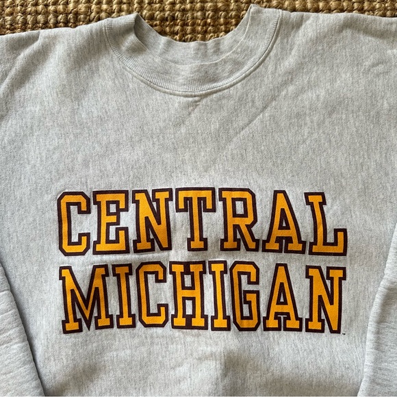 Vintage Central Michigan CMU Crewneck Sweatshirt Grey Large - Picture 5 of 5